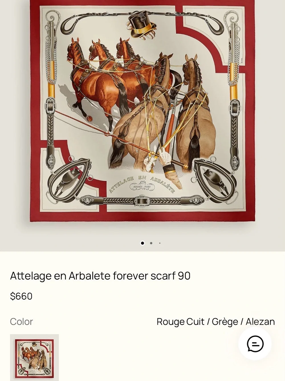 Hermes Brown and Cream Horse-Drawn Carriage Silk Scarf